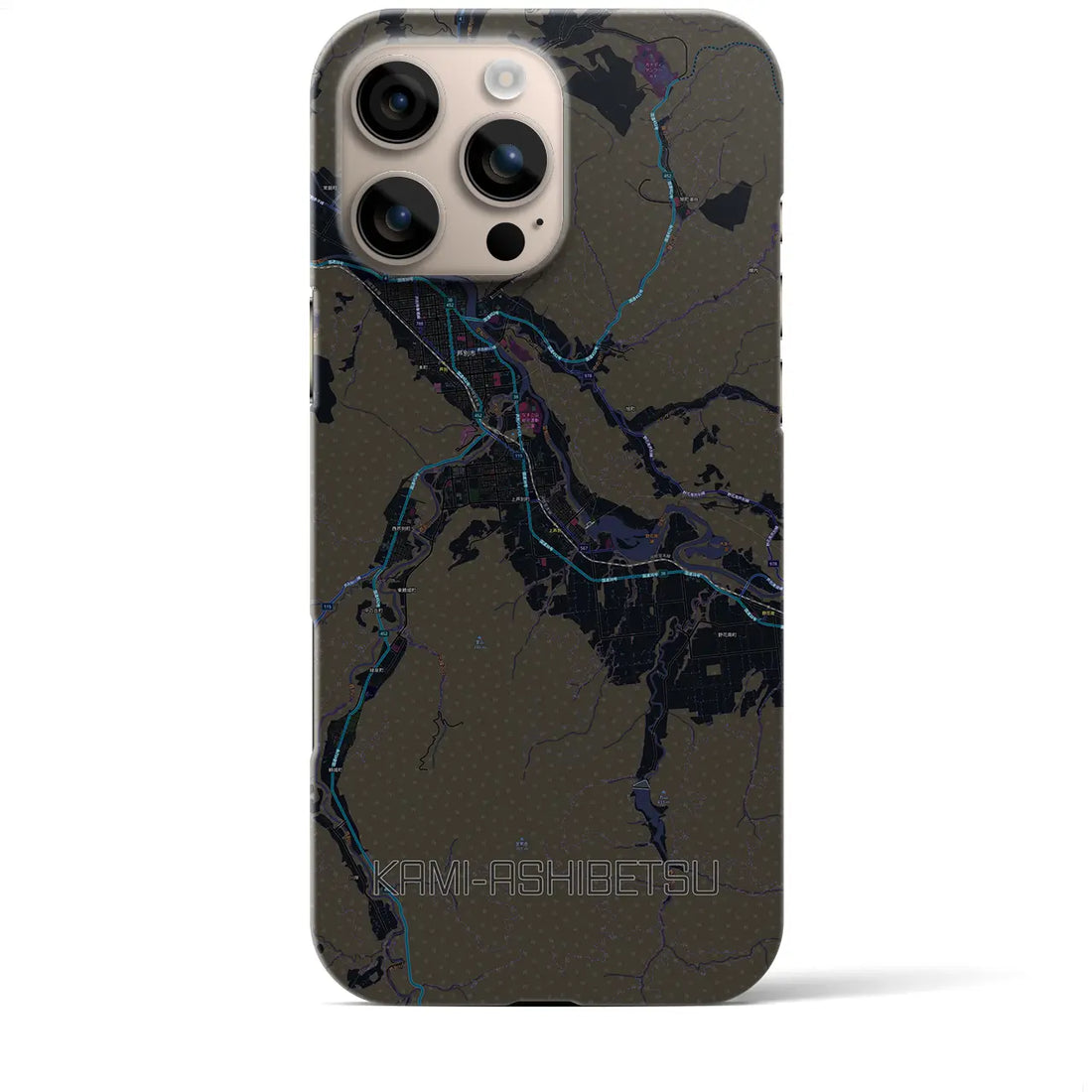 【上芦別(北海道)】地図柄iPhoneケース(バックカバータイプ)