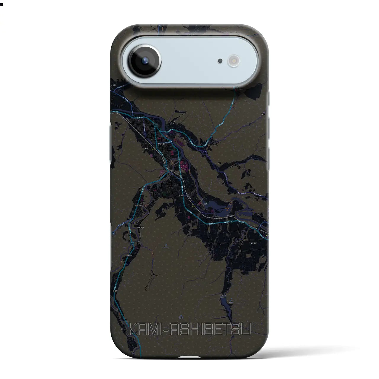 【上芦別（北海道）】地図柄iPhoneケース（バックカバータイプ）