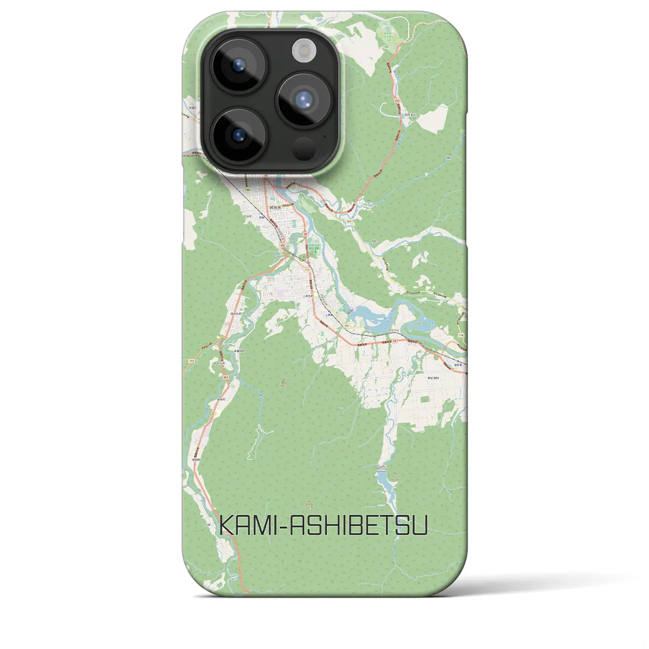 【上芦別（北海道）】地図柄iPhoneケース（バックカバータイプ）