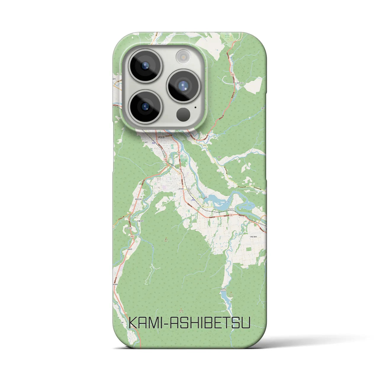 【上芦別（北海道）】地図柄iPhoneケース（バックカバータイプ）