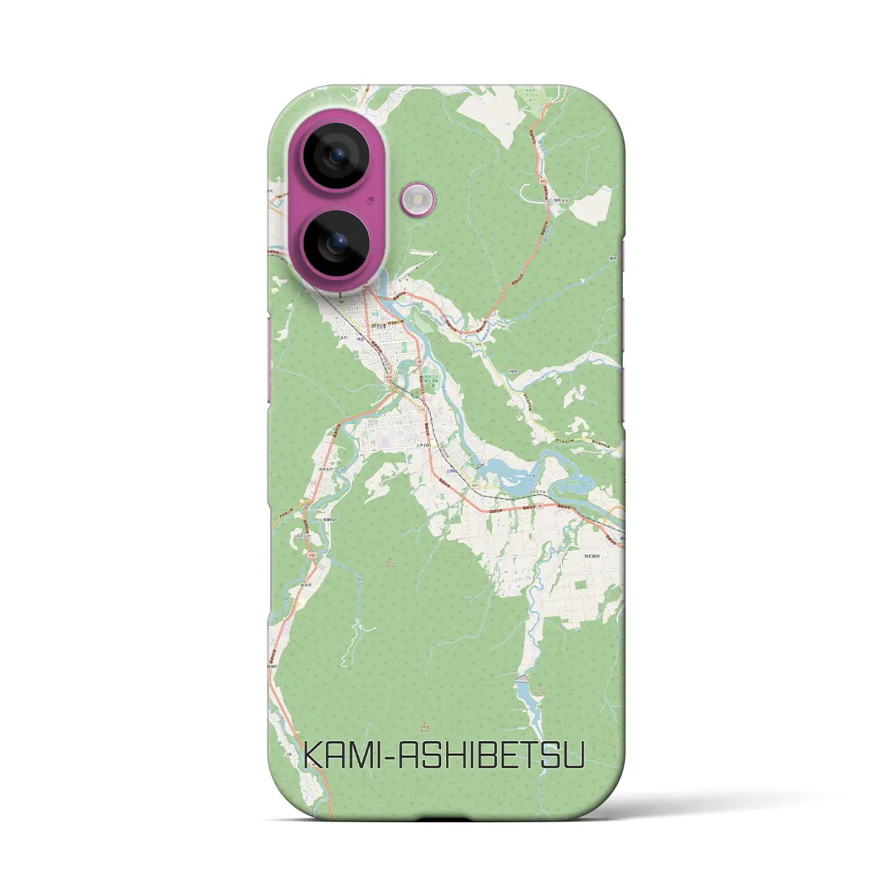 【上芦別（北海道）】地図柄iPhoneケース（バックカバータイプ）