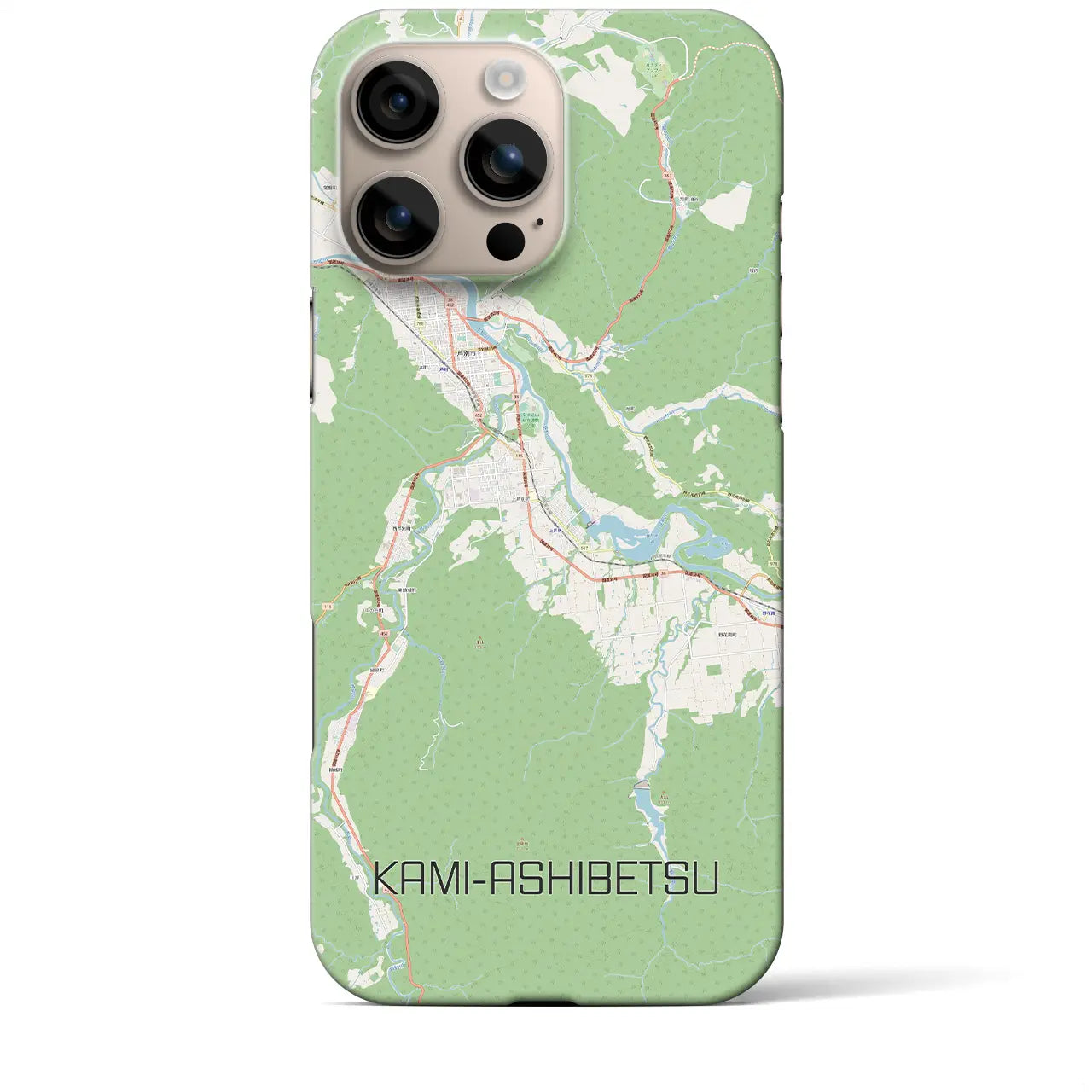 【上芦別（北海道）】地図柄iPhoneケース（バックカバータイプ）