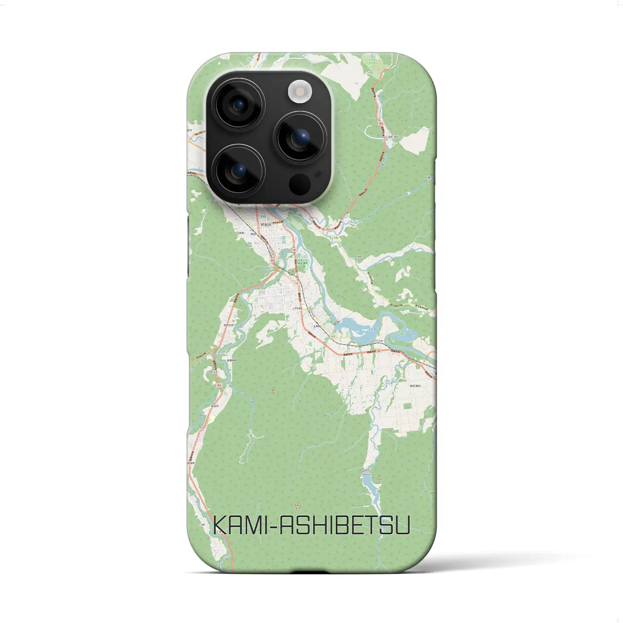 【上芦別（北海道）】地図柄iPhoneケース（バックカバータイプ）