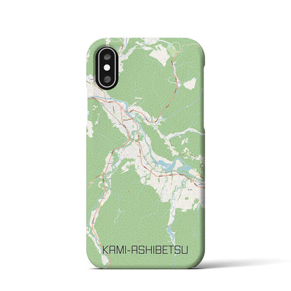 【上芦別（北海道）】地図柄iPhoneケース（バックカバータイプ）