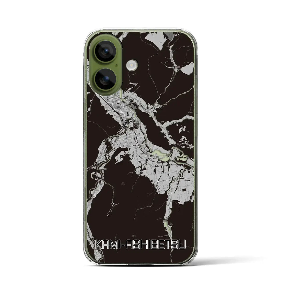 【上芦別（北海道）】地図柄iPhoneケース（クリアタイプ）モノトーン・iPhone 17 Pro Max 用