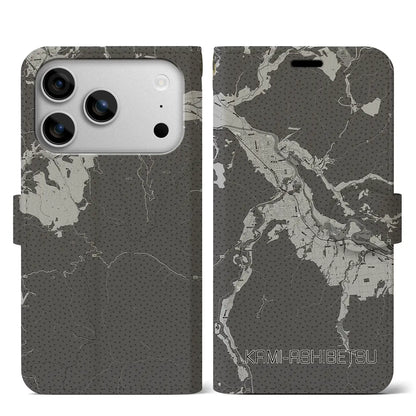 【上芦別（北海道）】地図柄iPhoneケース（手帳タイプ）