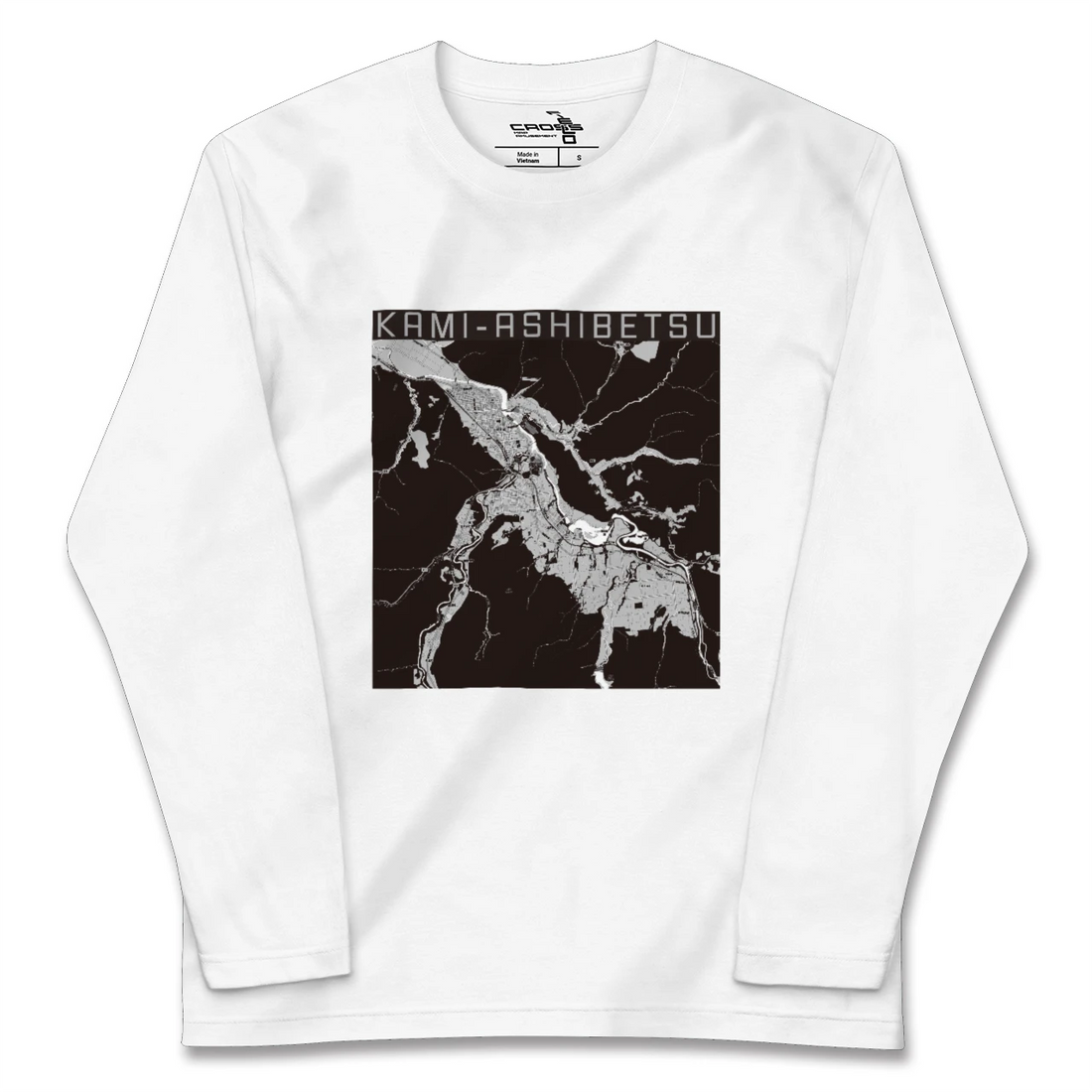 【上芦別(北海道)】地図柄ロングスリーブTシャツ