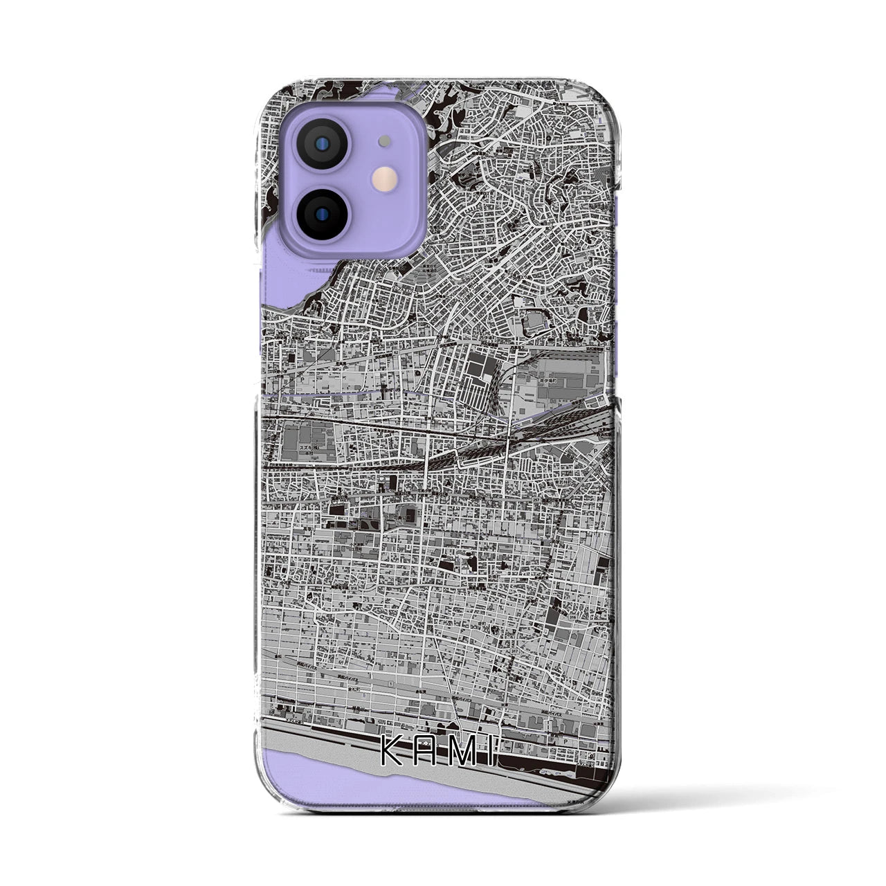 【可美（静岡県）】地図柄iPhoneケース（クリアタイプ）