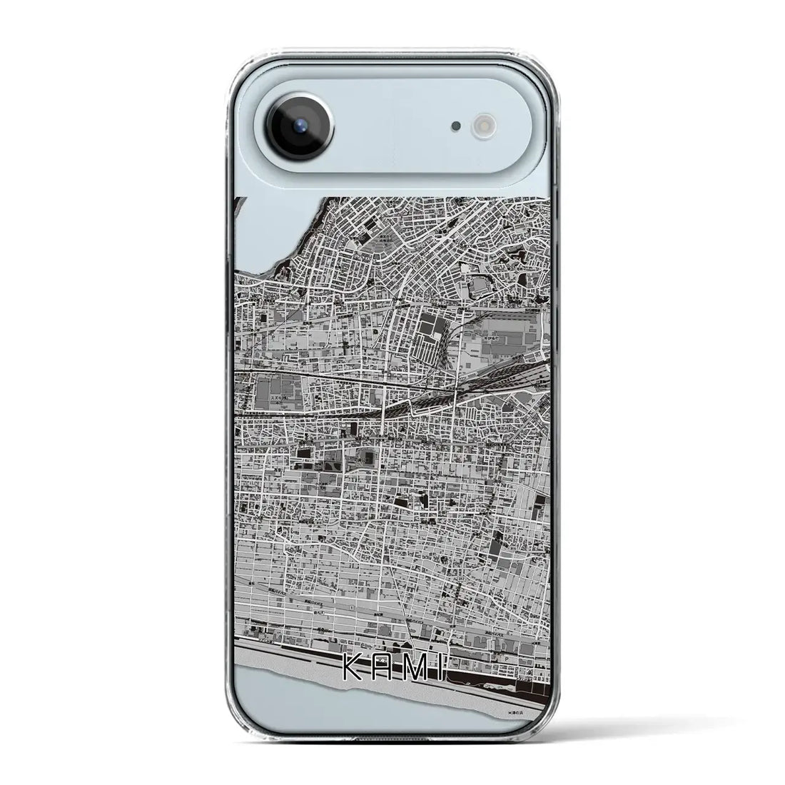 【可美（静岡県）】地図柄iPhoneケース（クリアタイプ）モノトーン・iPhone 17 Pro Max 用