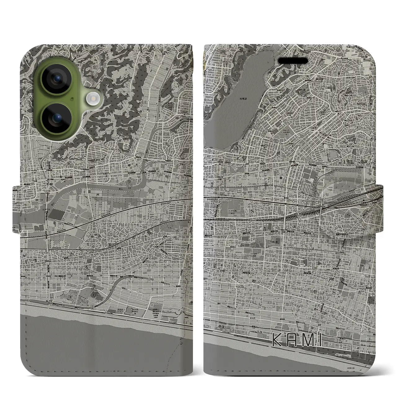 【可美（静岡県）】地図柄iPhoneケース（手帳タイプ）