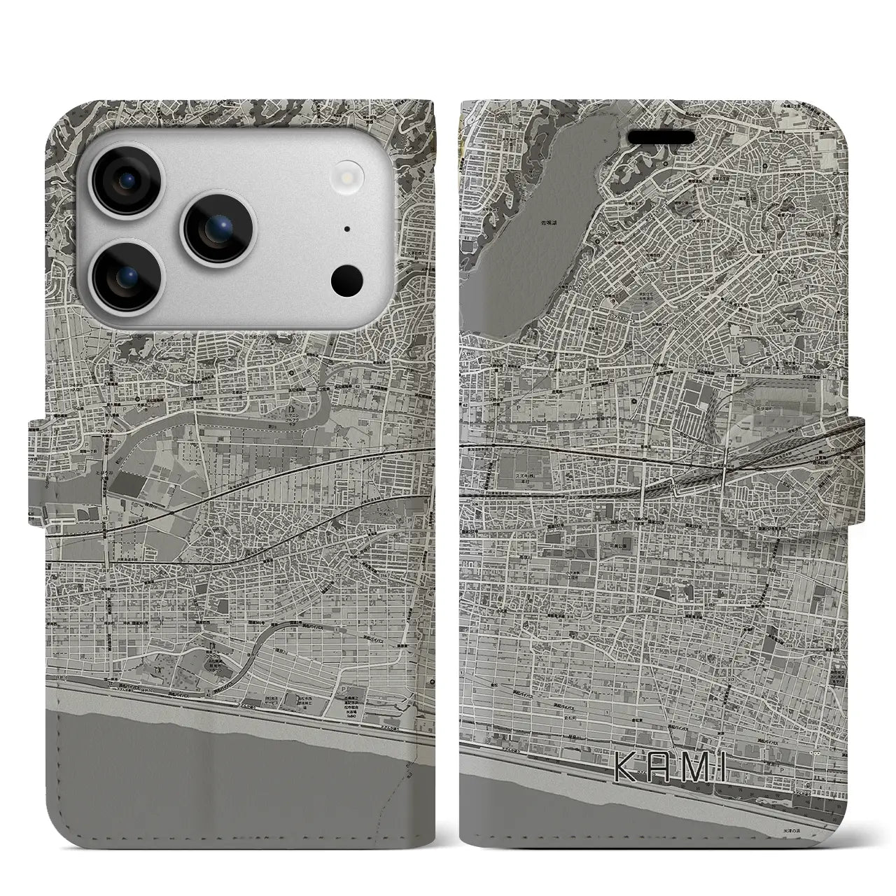 【可美（静岡県）】地図柄iPhoneケース（手帳タイプ）