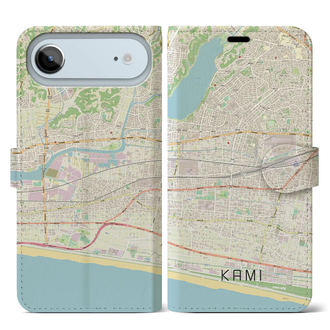 【可美（静岡県）】地図柄iPhoneケース（手帳タイプ）