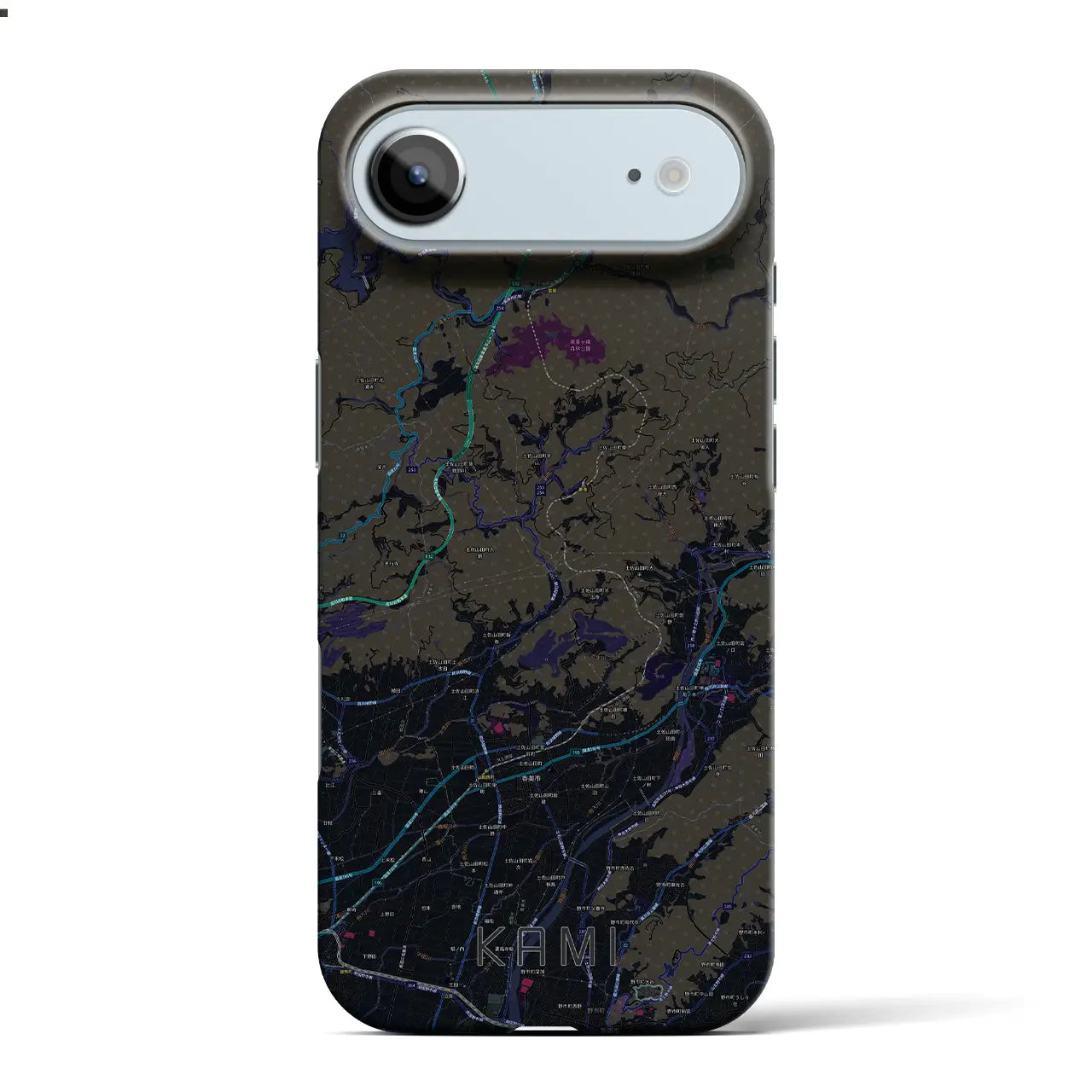 【香美（高知県）】地図柄iPhoneケース（バックカバータイプ）