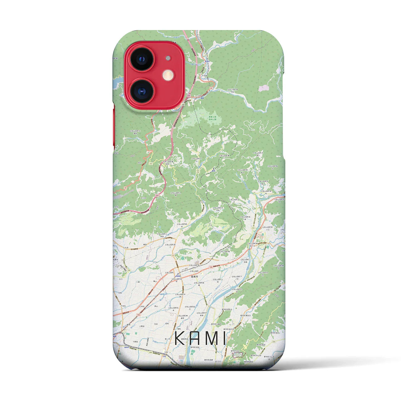 【香美（高知県）】地図柄iPhoneケース（バックカバータイプ）