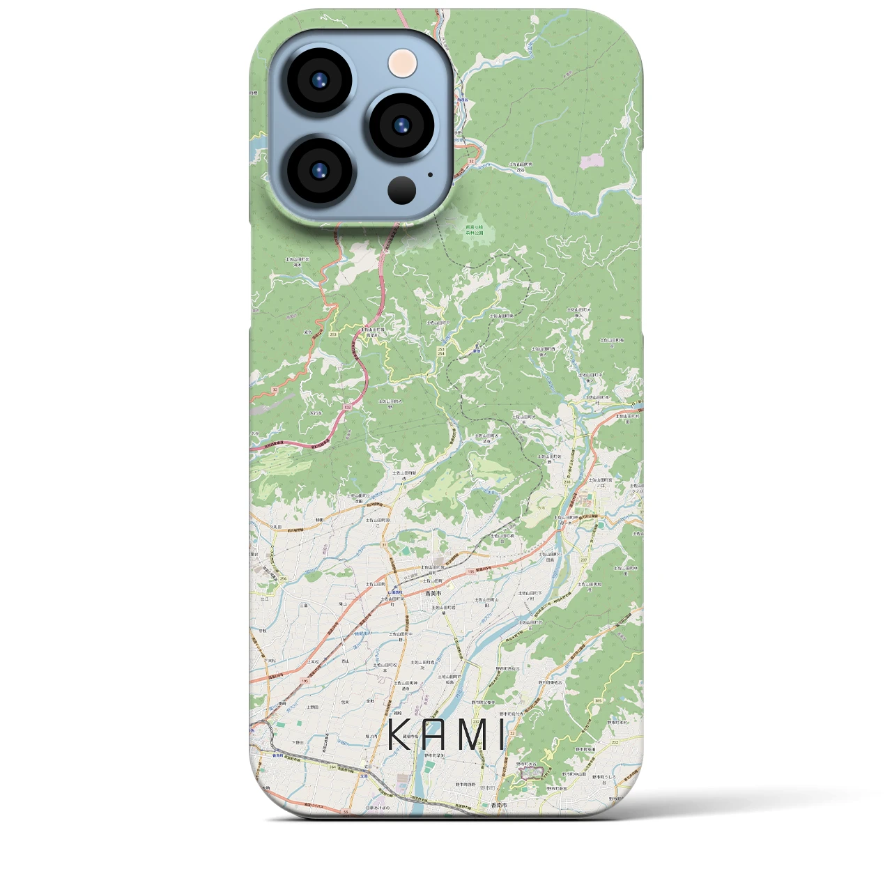 【香美】地図柄iPhoneケース（バックカバータイプ・ナチュラル）iPhone 13 Pro Max 用