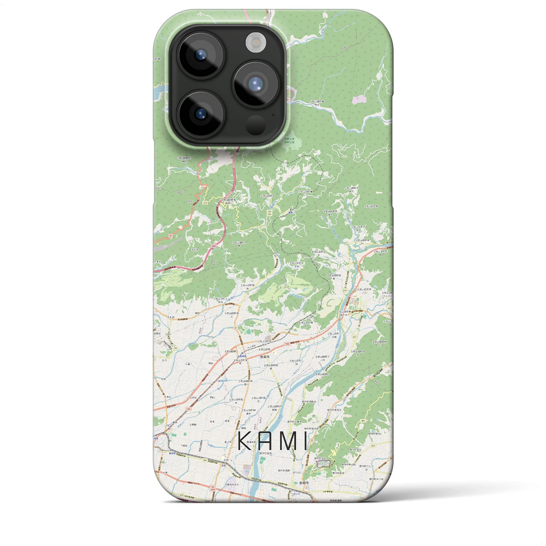 【香美】地図柄iPhoneケース（バックカバータイプ・ナチュラル）iPhone 15 Pro Max 用