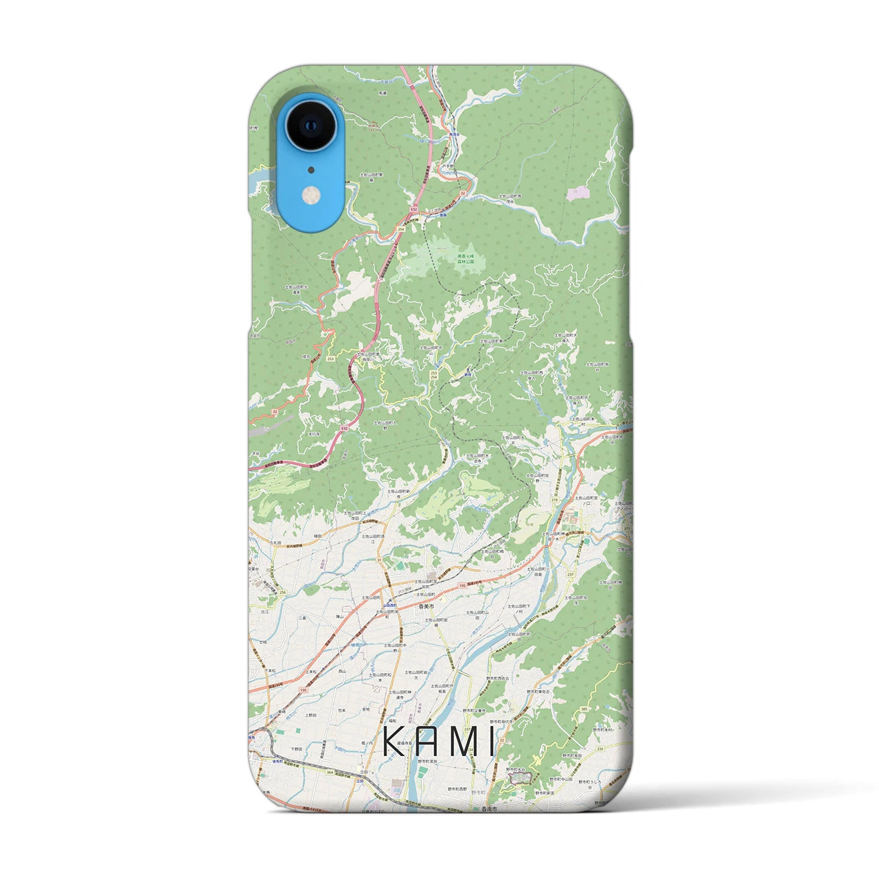 【香美】地図柄iPhoneケース（バックカバータイプ・ナチュラル）iPhone XR 用