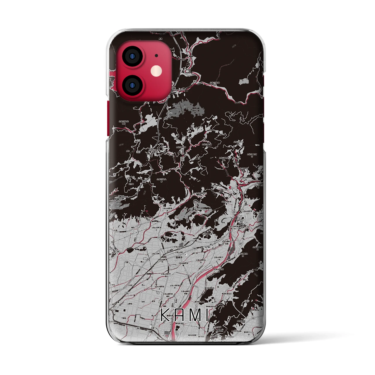 【香美（高知県）】地図柄iPhoneケース（クリアタイプ）