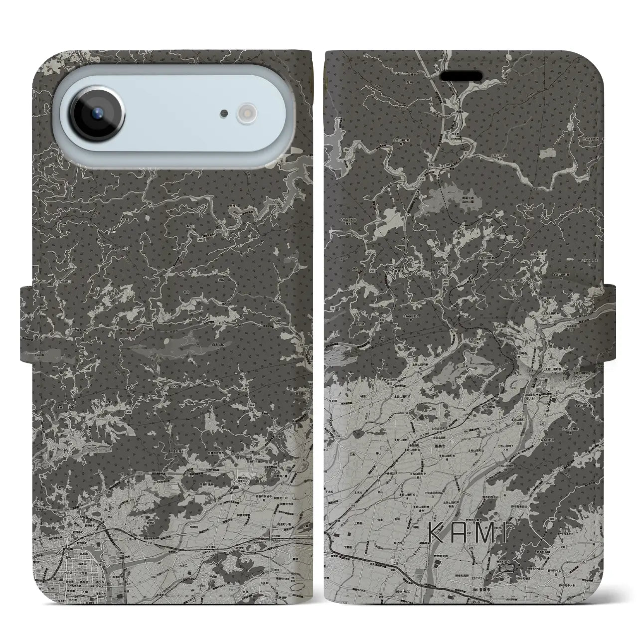 【香美（高知県）】地図柄iPhoneケース（手帳タイプ）