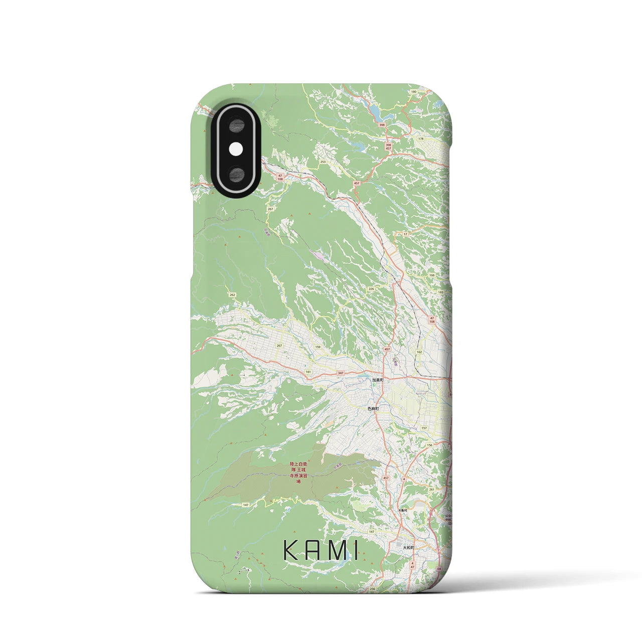 【加美（宮城県）】地図柄iPhoneケース（バックカバータイプ・ナチュラル）iPhone XS / X 用