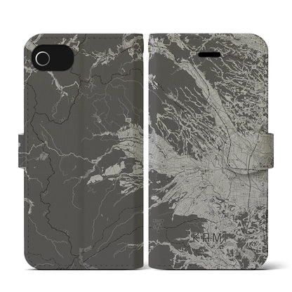 【加美（宮城県）】地図柄iPhoneケース（手帳タイプ）モノトーン・iPhone SE（第3 / 第2世代） / 8 / 7 / 6s / 6 用