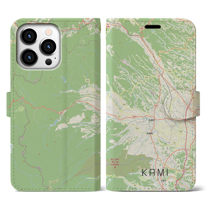 【加美（宮城県）】地図柄iPhoneケース（手帳タイプ）ナチュラル・iPhone 13 Pro 用