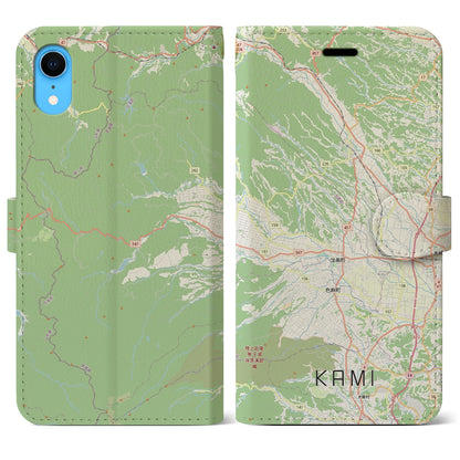 【加美（宮城県）】地図柄iPhoneケース（手帳タイプ）ナチュラル・iPhone XR 用