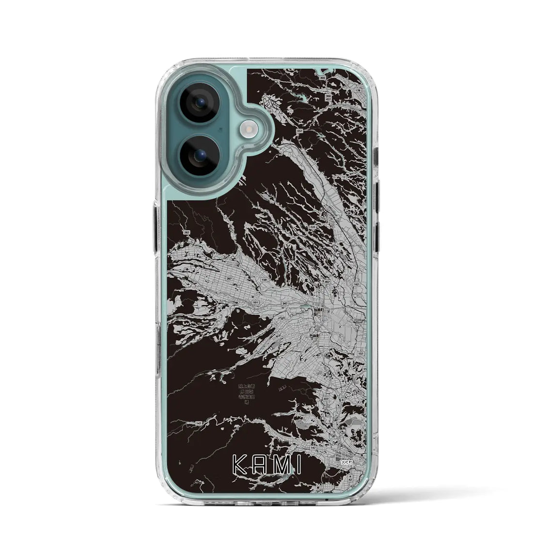 【加美(宮城県)】地図柄iPhoneケース(MagSafeタイプ)モノトーン・iPhone 16 Pro 用