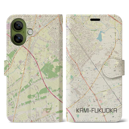 【上福岡（埼玉県）】地図柄iPhoneケース（手帳タイプ）