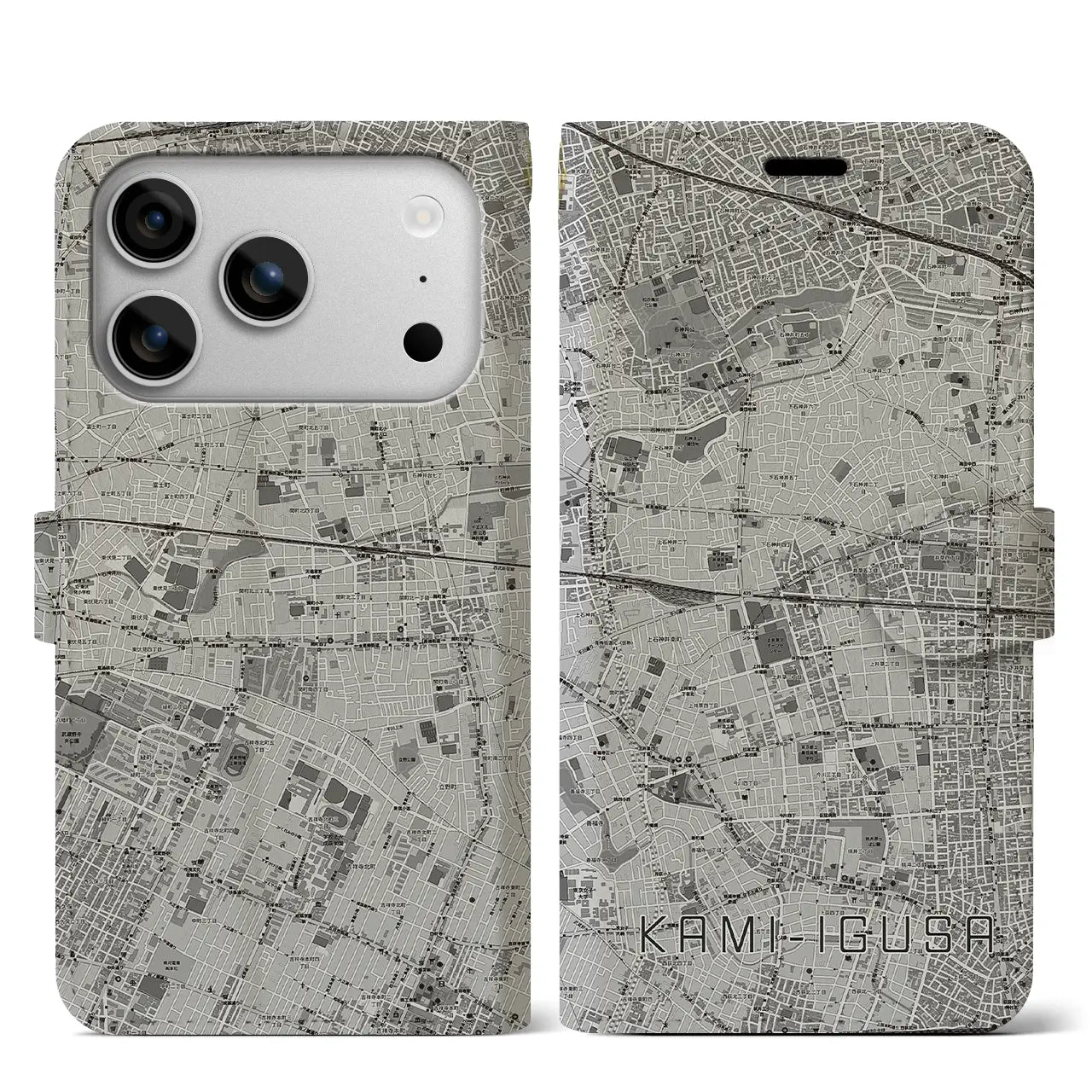 【上井草（東京都）】地図柄iPhoneケース（手帳タイプ）