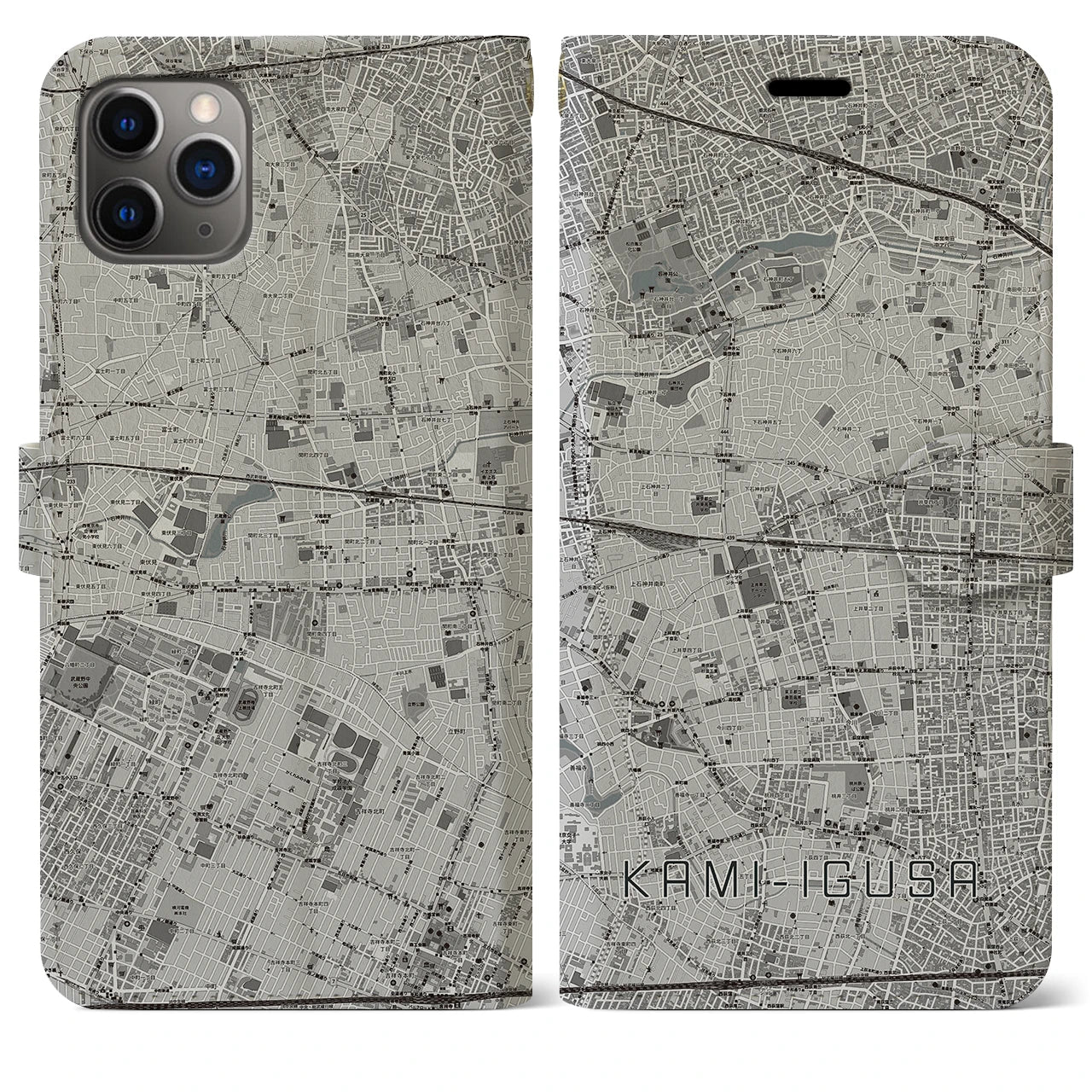 【上井草（東京都）】地図柄iPhoneケース（手帳タイプ）