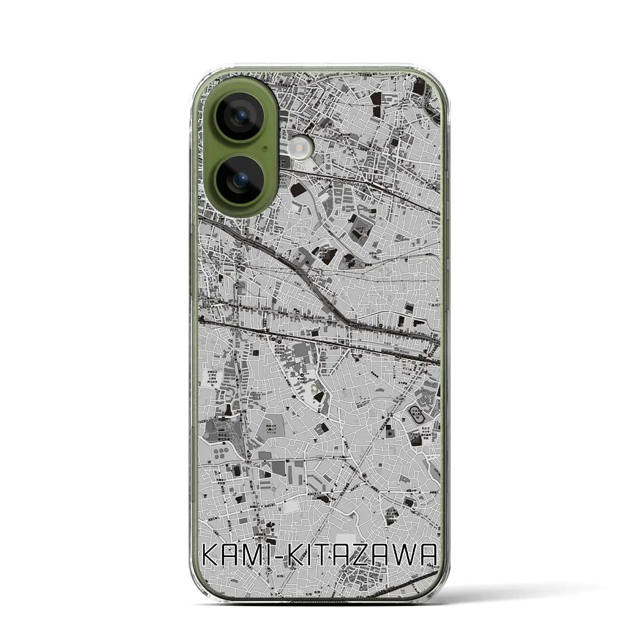 【上北沢（東京都）】地図柄iPhoneケース（クリアタイプ）モノトーン・iPhone 17 Pro Max 用
