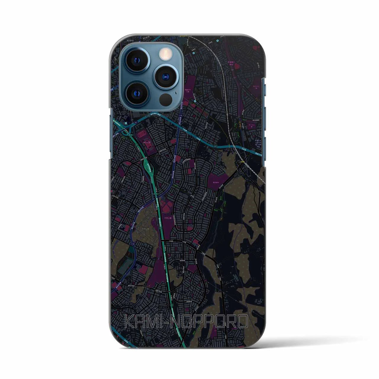 【上野幌（北海道）】地図柄iPhoneケース（バックカバータイプ）