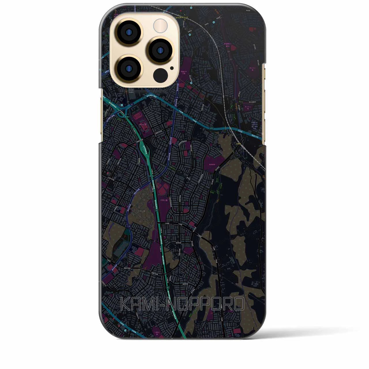 【上野幌（北海道）】地図柄iPhoneケース（バックカバータイプ）