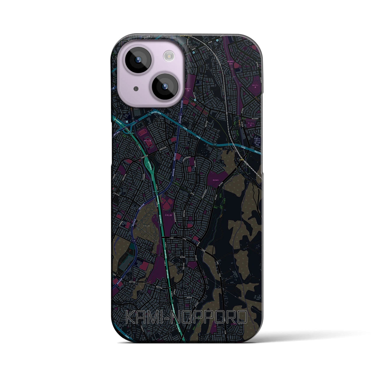 【上野幌（北海道）】地図柄iPhoneケース（バックカバータイプ）