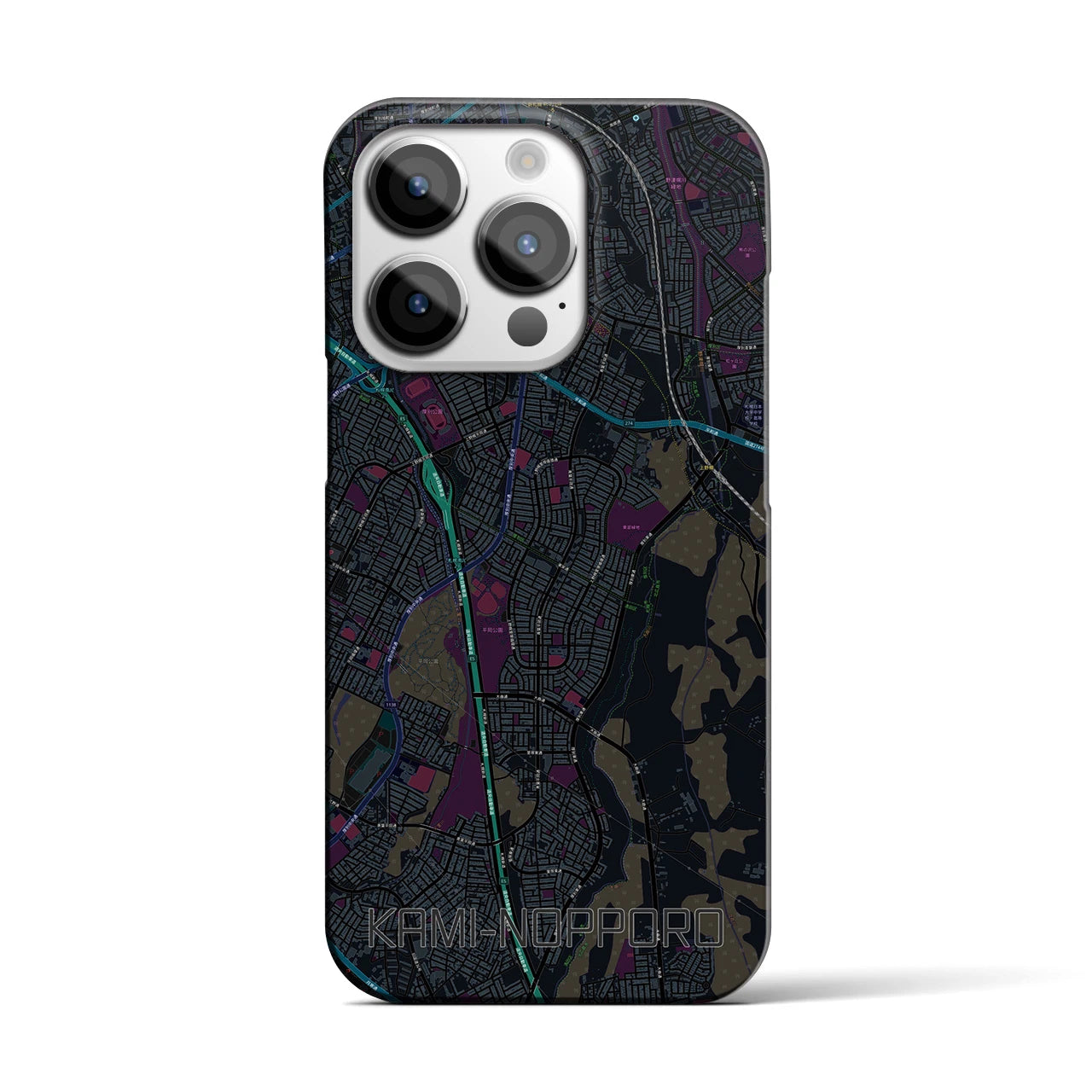 【上野幌（北海道）】地図柄iPhoneケース（バックカバータイプ）