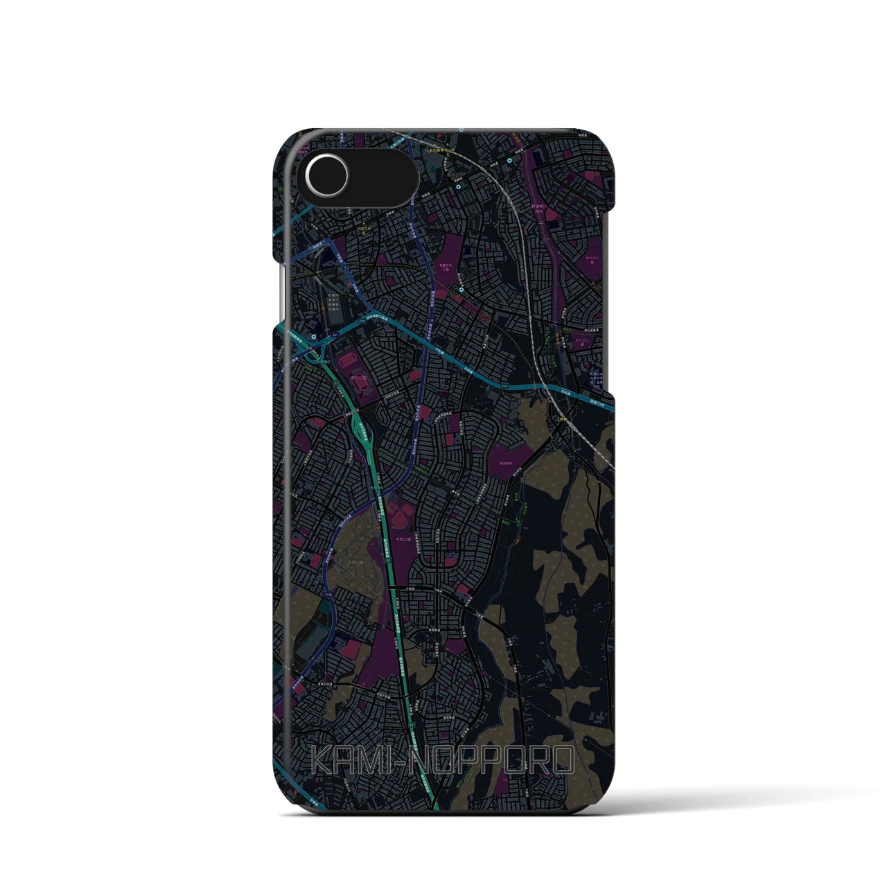 【上野幌（北海道）】地図柄iPhoneケース（バックカバータイプ）