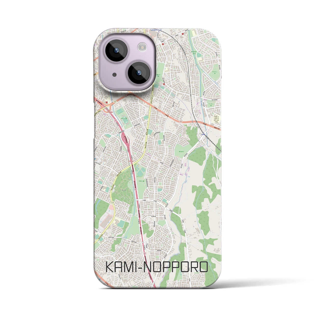 【上野幌（北海道）】地図柄iPhoneケース（バックカバータイプ）