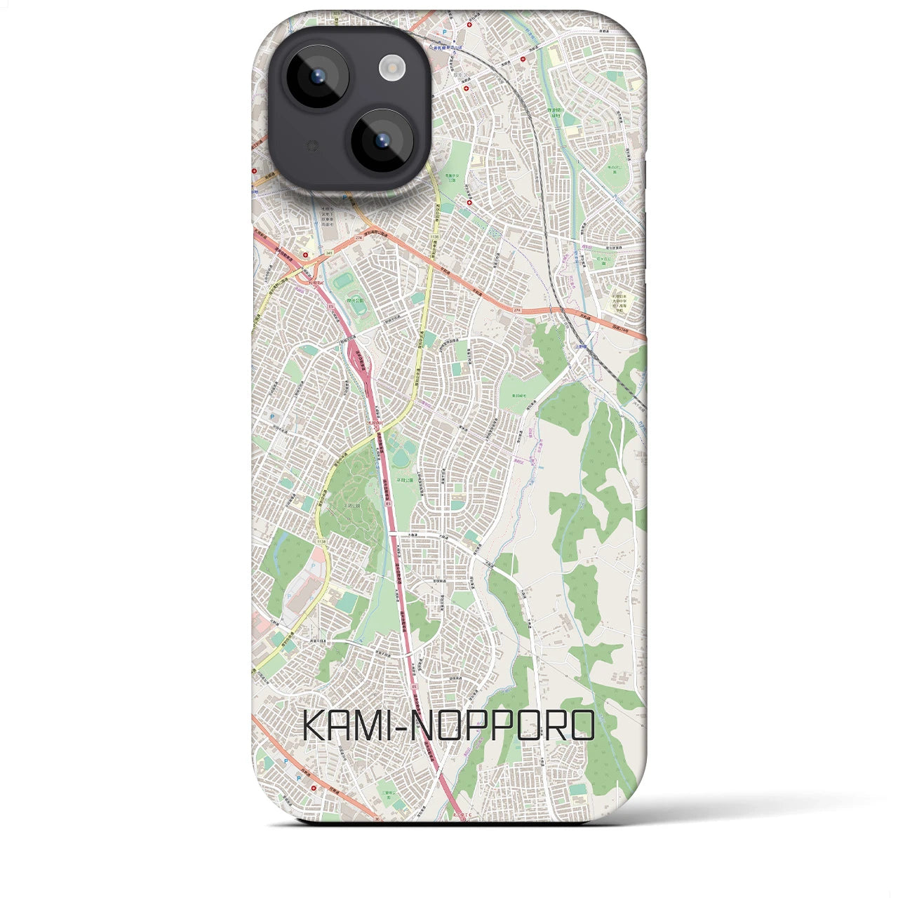 【上野幌（北海道）】地図柄iPhoneケース（バックカバータイプ）