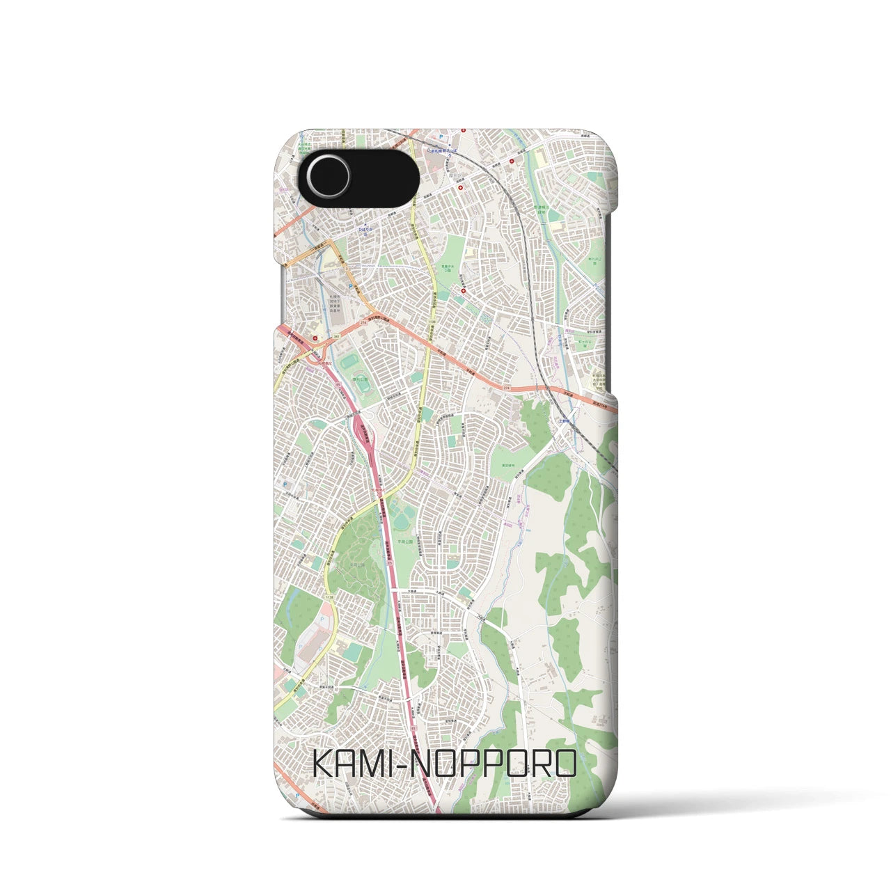 【上野幌（北海道）】地図柄iPhoneケース（バックカバータイプ）