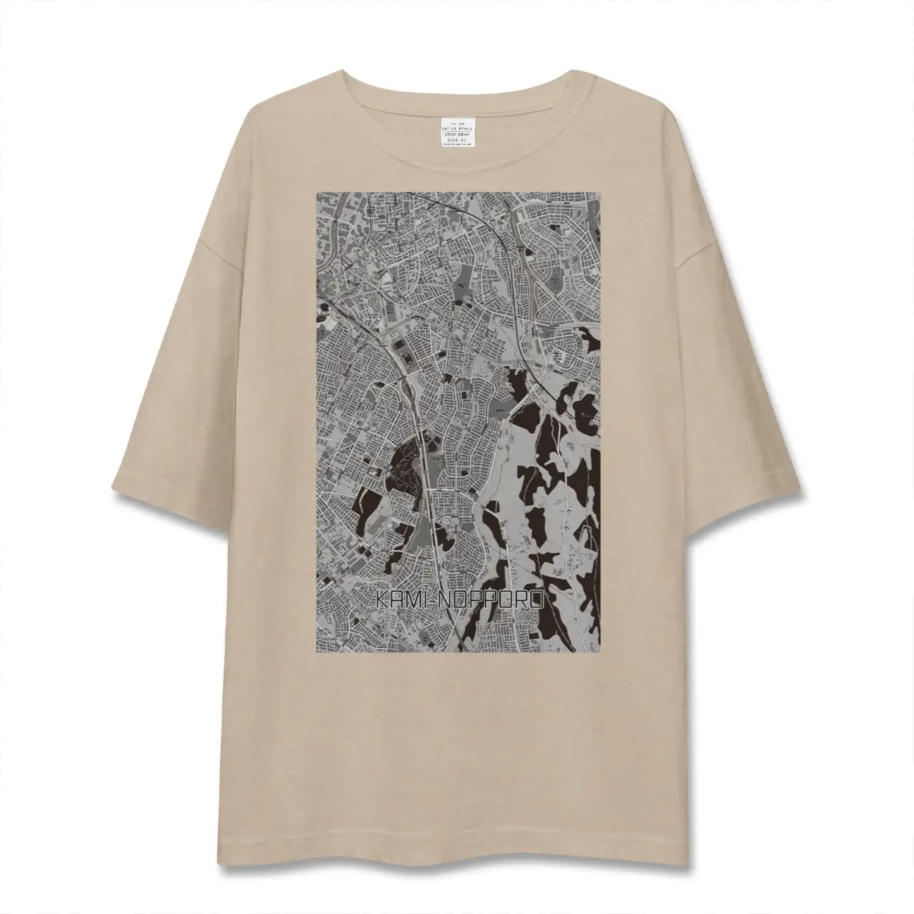 【上野幌（北海道）】地図柄ビッグシルエットTシャツ