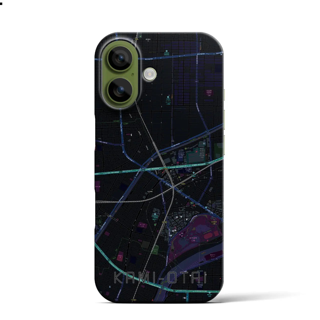 【上小田井（愛知県）】地図柄iPhoneケース（バックカバータイプ）