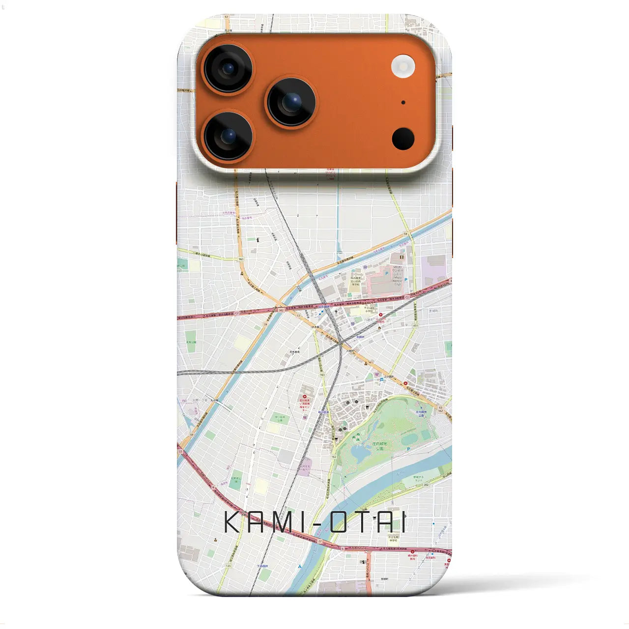 【上小田井（愛知県）】地図柄iPhoneケース（バックカバータイプ）