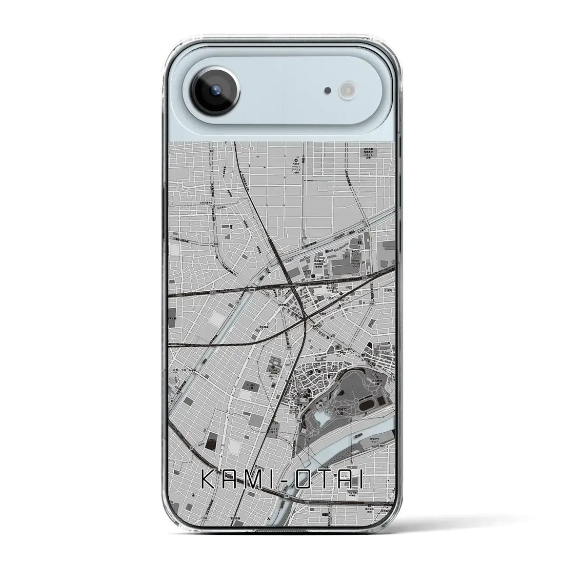 【上小田井（愛知県）】地図柄iPhoneケース（クリアタイプ）モノトーン・iPhone 17 Pro Max 用