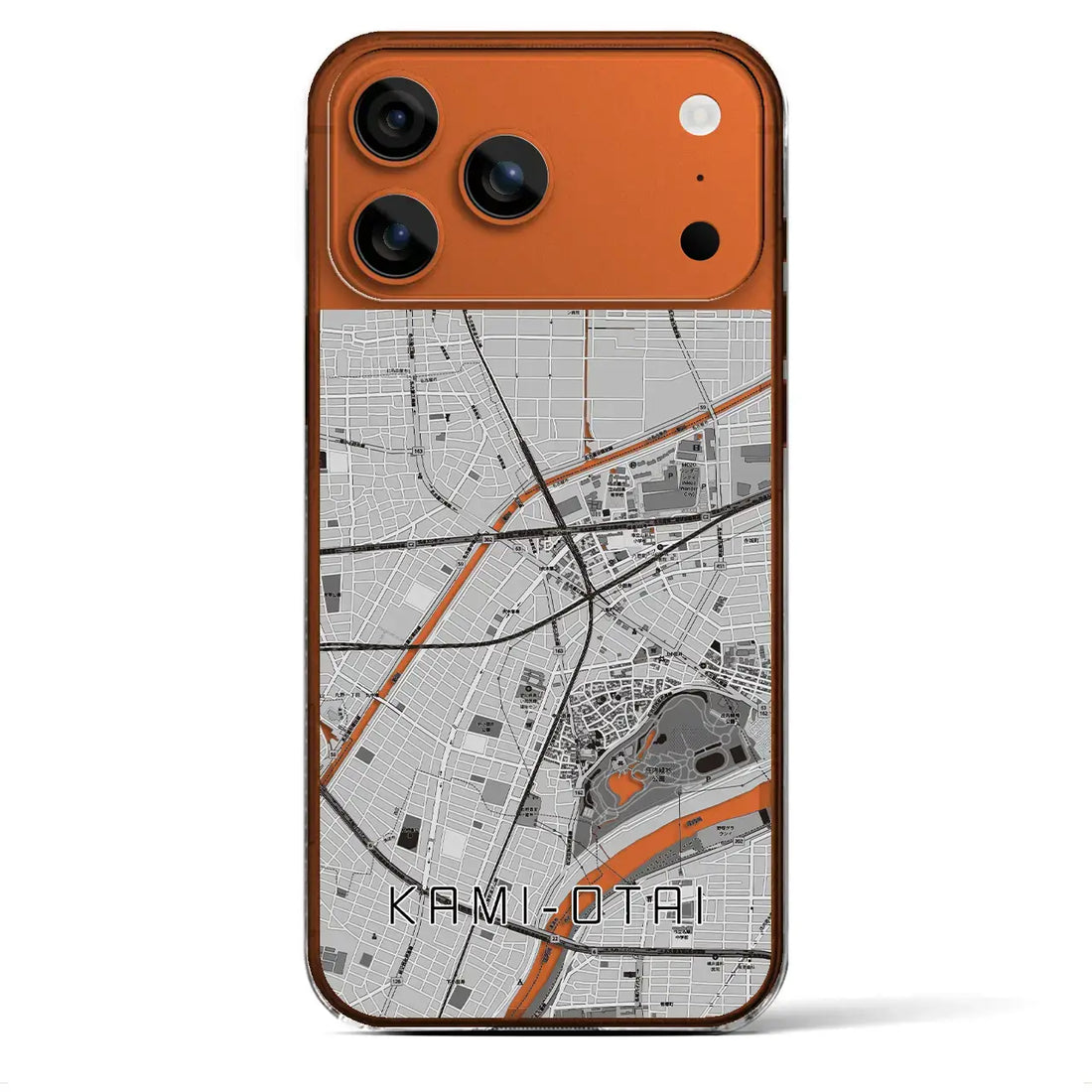 【上小田井(愛知県)】地図柄iPhoneケース(クリアタイプ)モノトーン・iPhone 17 Pro Max 用