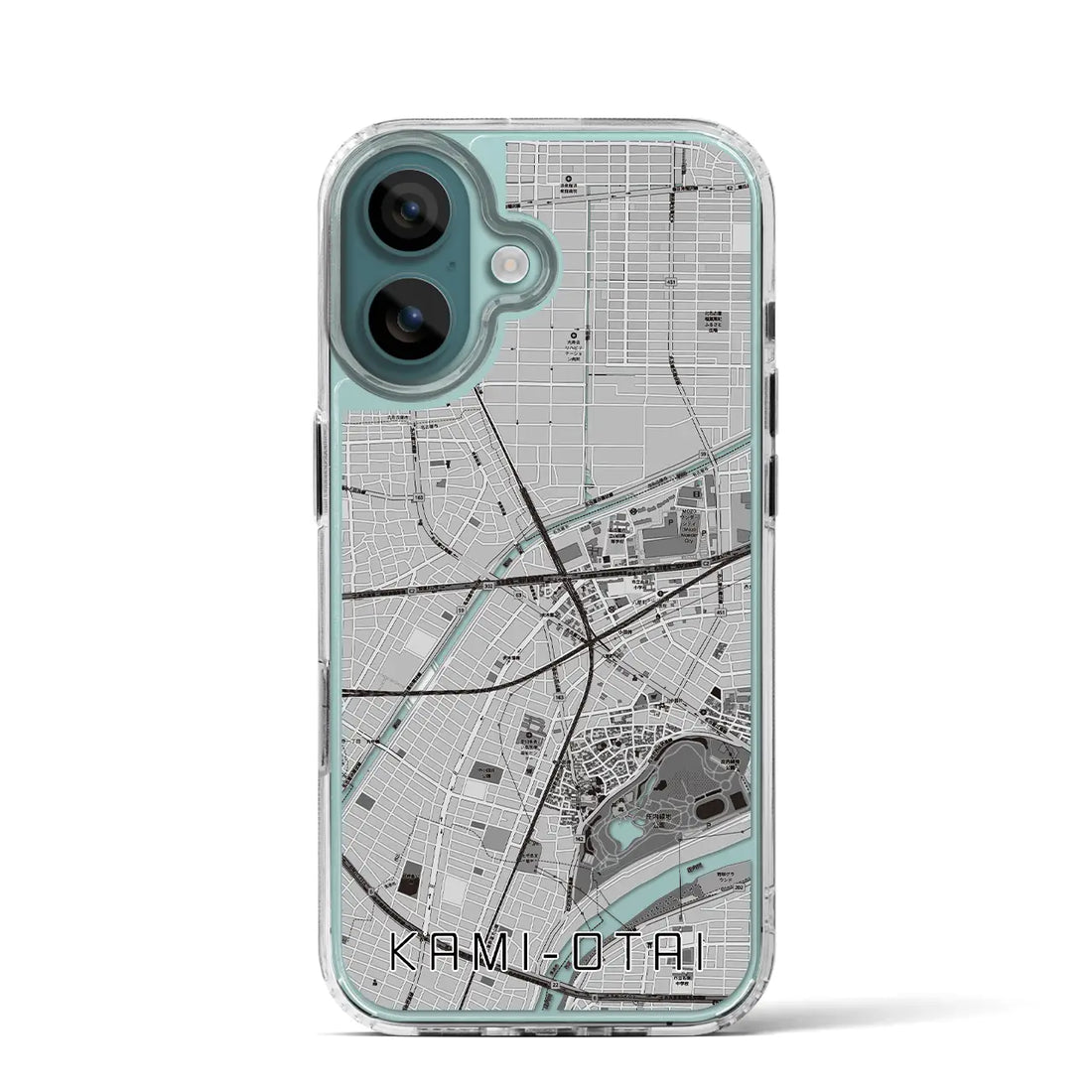 【上小田井（愛知県）】地図柄iPhoneケース（MagSafeタイプ）モノトーン・iPhone 16 Pro 用