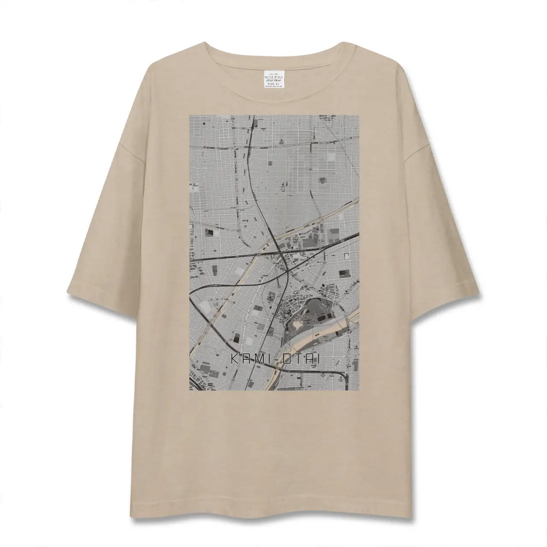 【上小田井(愛知県)】地図柄ビッグシルエットTシャツ