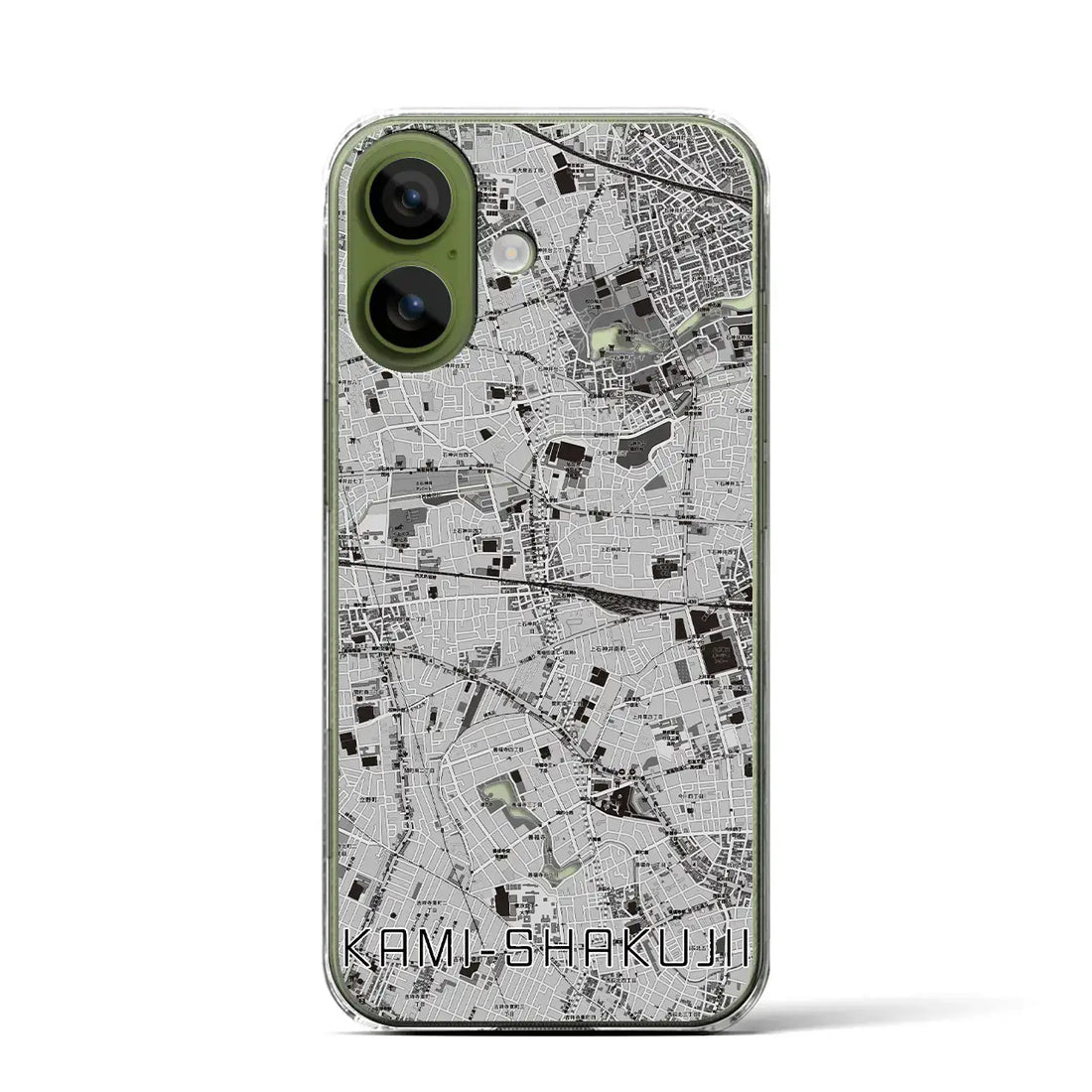 【上石神井（東京都）】地図柄iPhoneケース（クリアタイプ）モノトーン・iPhone 17 Pro Max 用