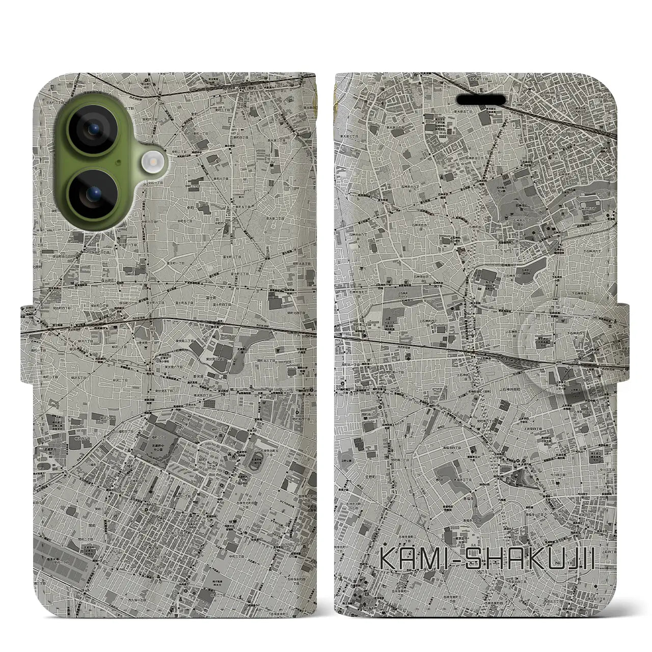 【上石神井（東京都）】地図柄iPhoneケース（手帳タイプ）