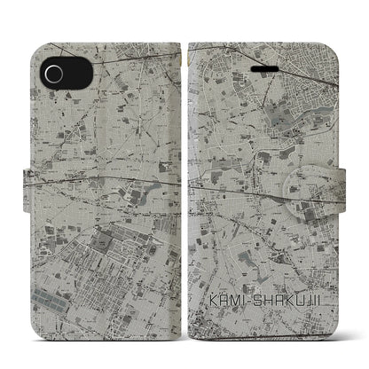 【上石神井（東京都）】地図柄iPhoneケース（手帳タイプ）モノトーン・iPhone SE（第3 / 第2世代） / 8 / 7 / 6s / 6 用